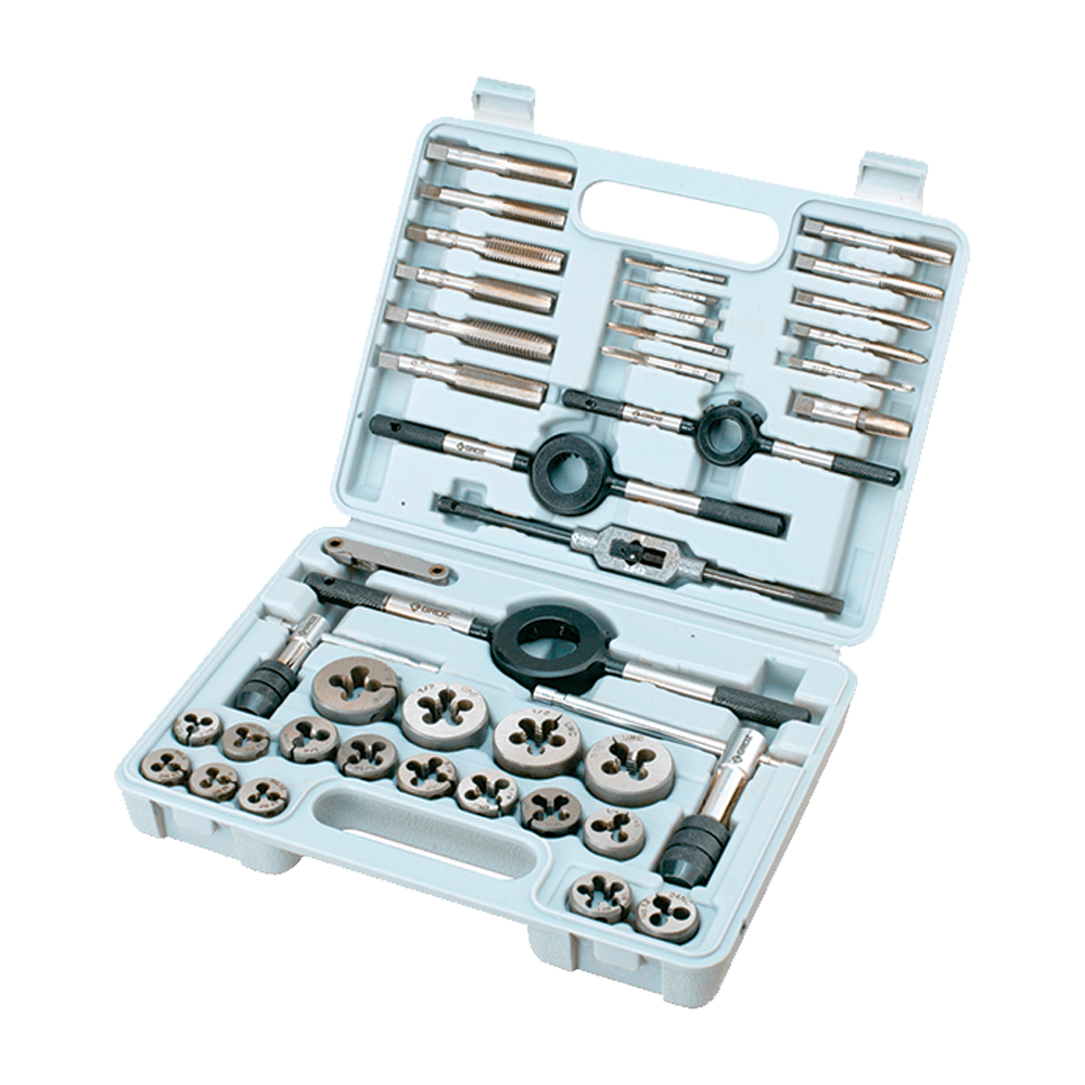 GROZ TAP & DIE SET C/STEEL 3-12MM ST-41M