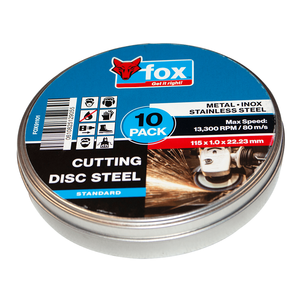 FOX91101 – DISC FOX CUT STEEL 115X1.0MM M/CASE P/10