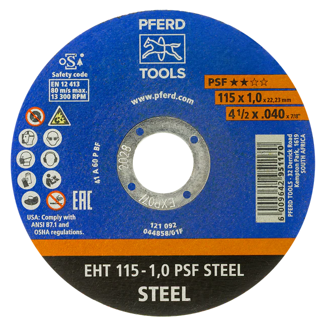 PFERD Cut-off wheel EHT 115-1.0 PSF STEEL - 5pc Pack